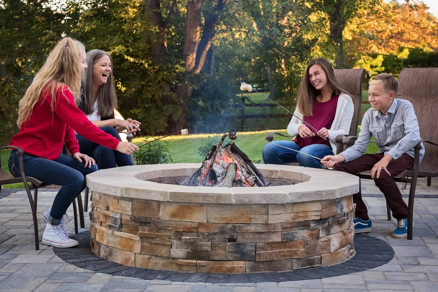 people around fire pit